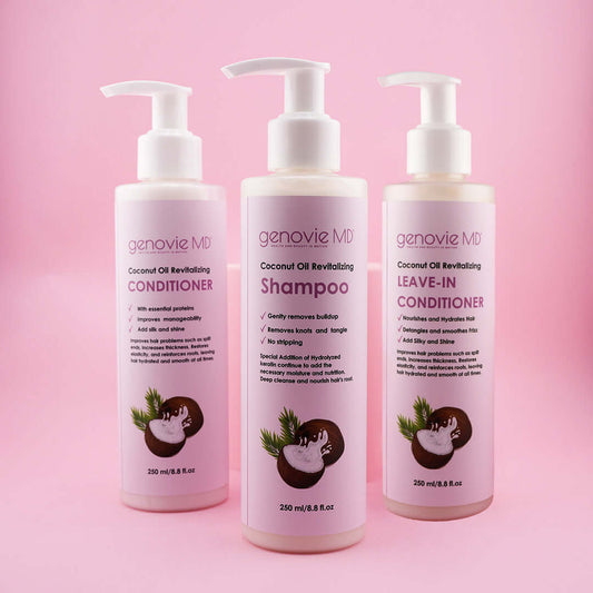 Coconut Oil Revitalizing Shampoo, Conditioner And Leave-In Conditioner Trio