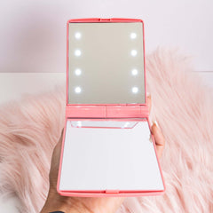 compact makeup mirror with lights