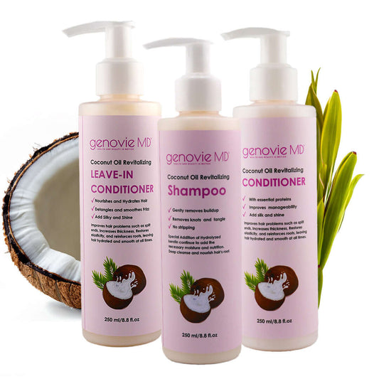 Coconut Oil Revitalizing Shampoo, Conditioner And Leave-In Conditioner Trio