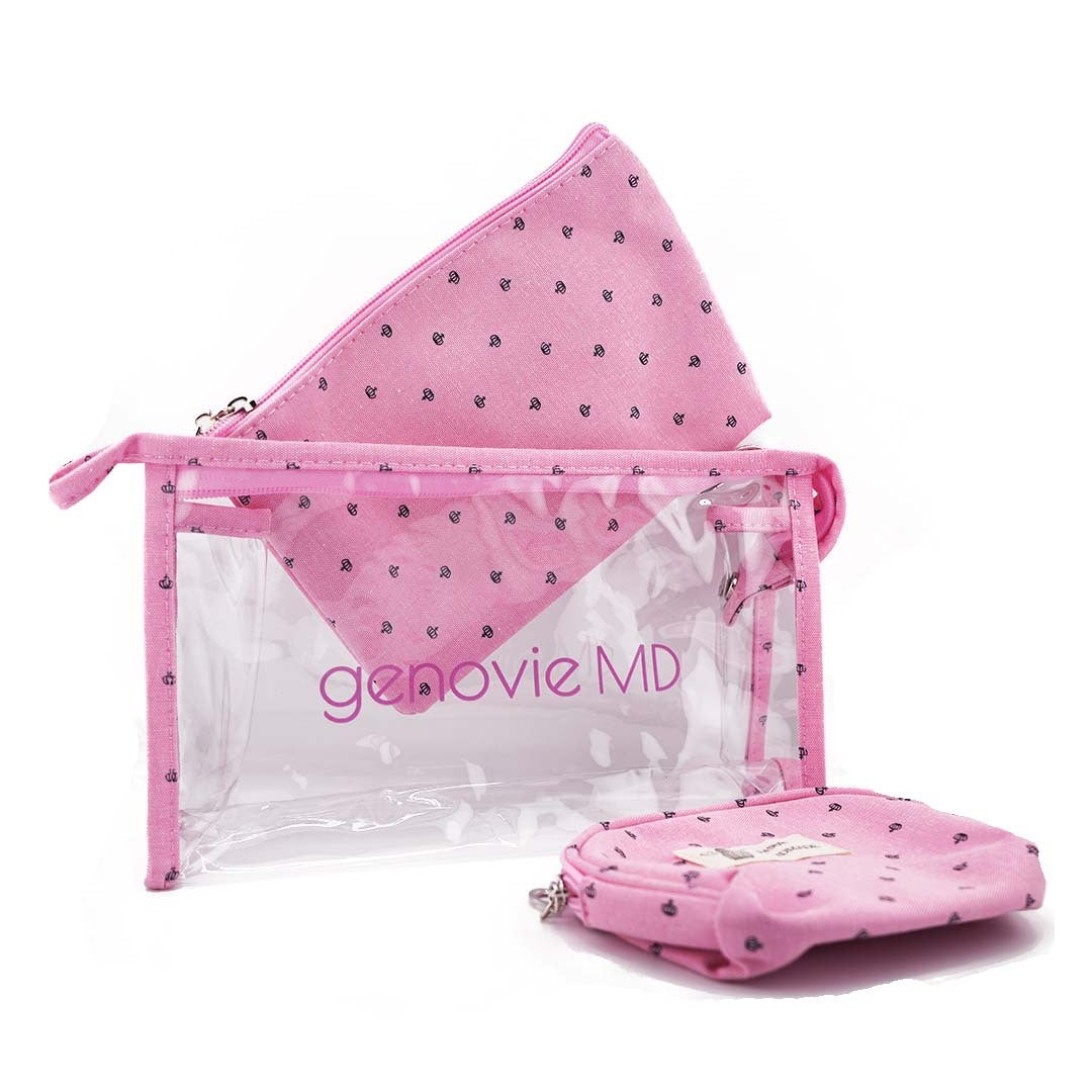Clear Pink Makeup and Skincare Bag