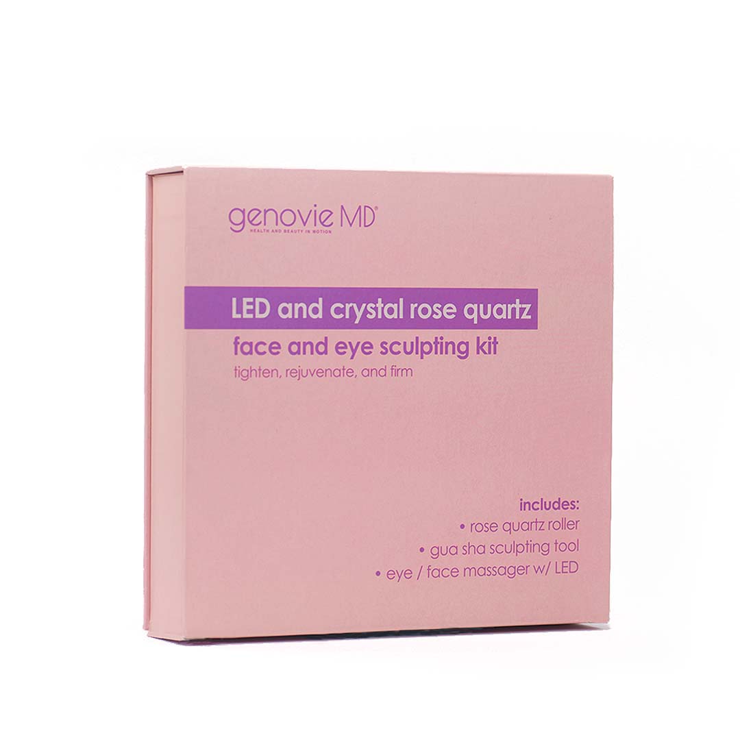 LED and Crystal Rose Quartz Face and Eye Sculpting Kit